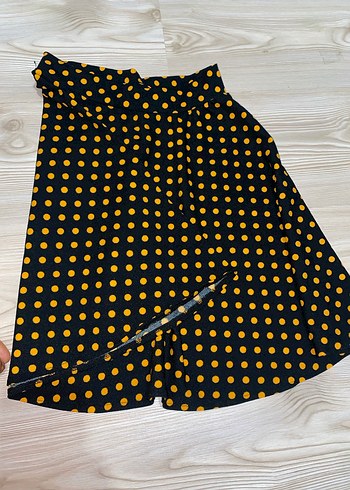 Sarı Puantiyeli Midi Etek - Görsel 3