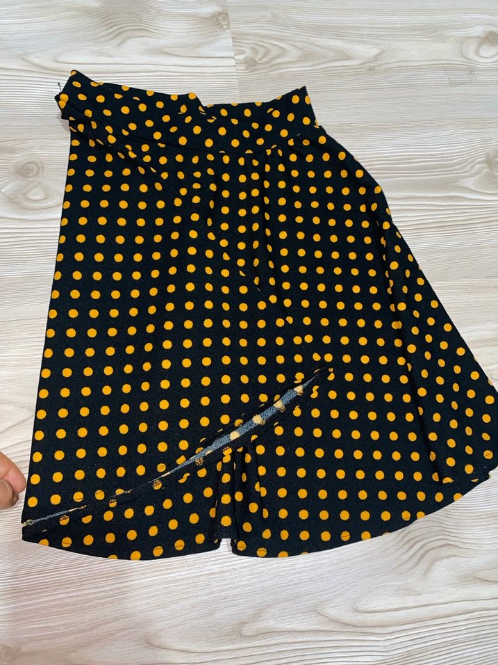 Sarı Puantiyeli Midi Etek - Görsel 3