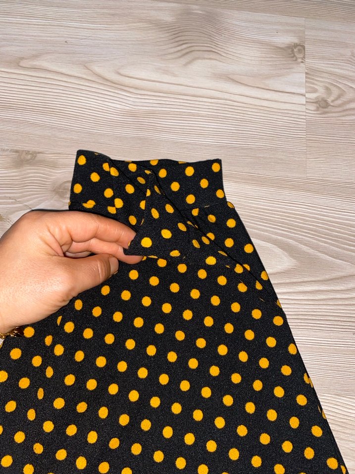 Sarı Puantiyeli Midi Etek - Görsel 4