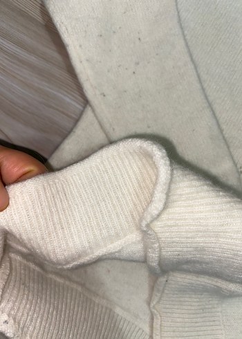 Bohem Tarz Beyaz Örgü Kadın Kazak - Görsel 5