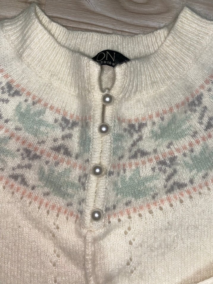 Bohem Tarz Beyaz Örgü Kadın Kazak - Görsel 3