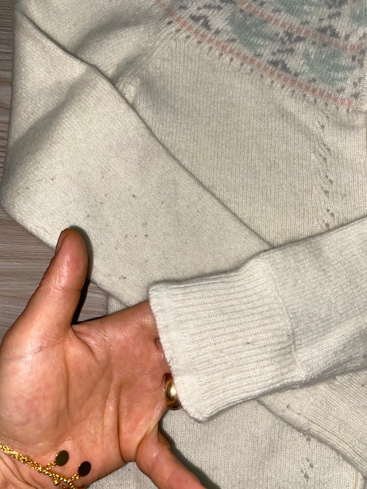 Bohem Tarz Beyaz Örgü Kadın Kazak - Görsel 4