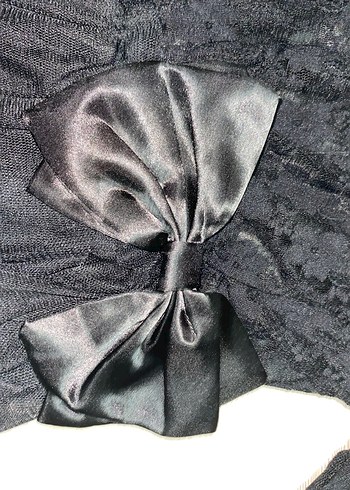 Dantel Detaylı Siyah Uzun Kadın Abiye Elbise - Görsel 3