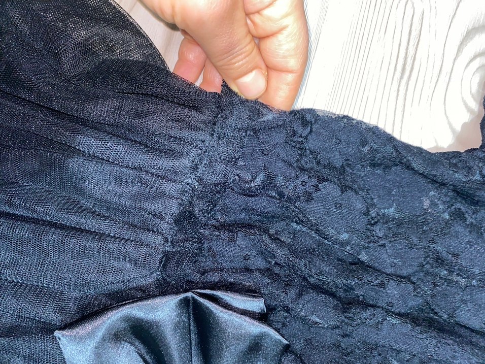 Dantel Detaylı Siyah Uzun Kadın Abiye Elbise - Görsel 5