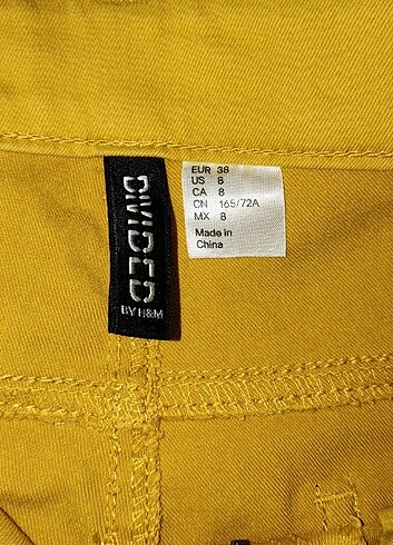 m Beden sarı Renk H&M likralı tasarım pantolon 