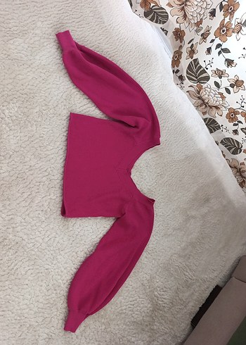 Pembe V Yaka Kadın Triko Kazak