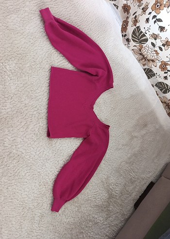 Zara Pembe V Yaka Kadın Triko Kazak