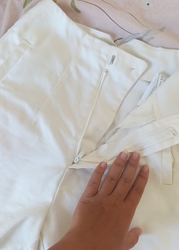34 Beden Beyaz Yüksek Bel Mini Kadın Şort