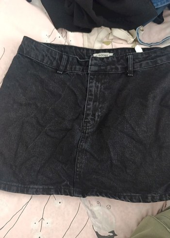Addax Kadın Siyah Düğmeli Bol Kesim Denim Jean