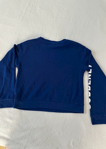 xs Beden Mavi Kadın Pamuklu Uzun Kollu Sweatshirt