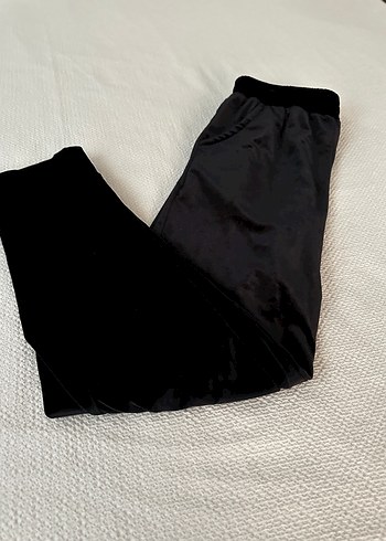 s Beden Siyah Kadın kadife Kumaş eşofman altı