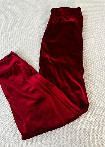 Bordo kadife Kadın Eşofman Altı