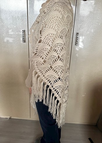 Dantel Detaylı Bohem Kadın Triko Şal - Görsel 2