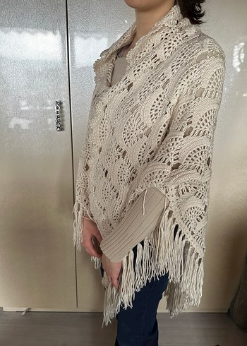 Dantel Detaylı Bohem Kadın Triko Şal - Görsel 4