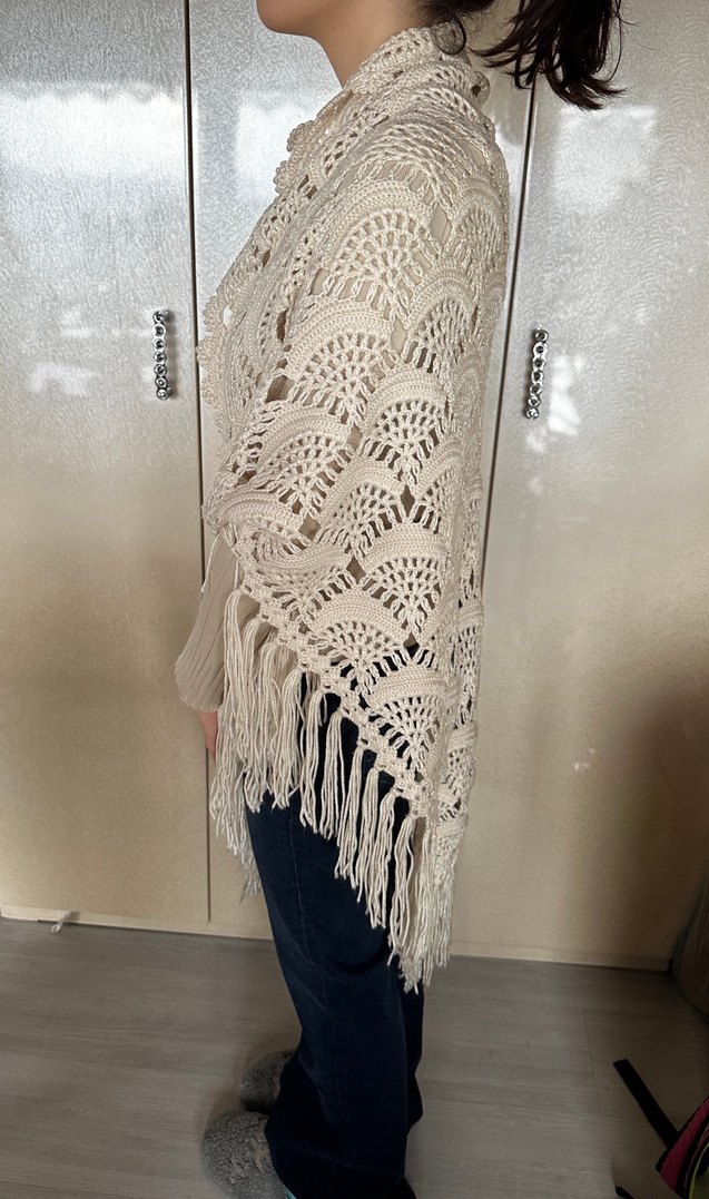 Dantel Detaylı Bohem Kadın Triko Şal - Görsel 2