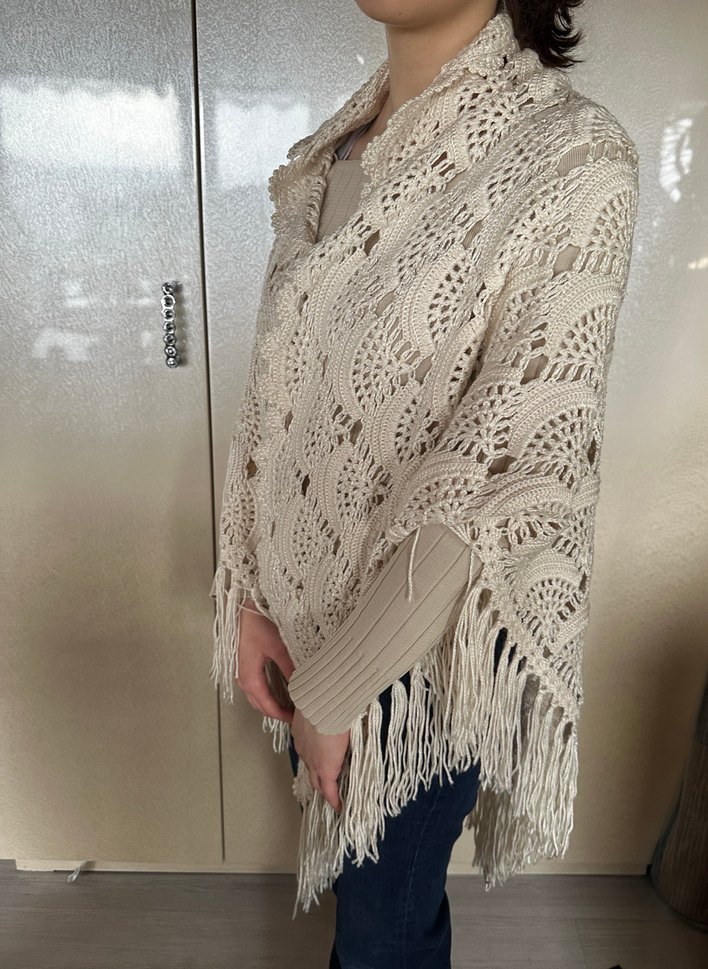 Dantel Detaylı Bohem Kadın Triko Şal - Görsel 4