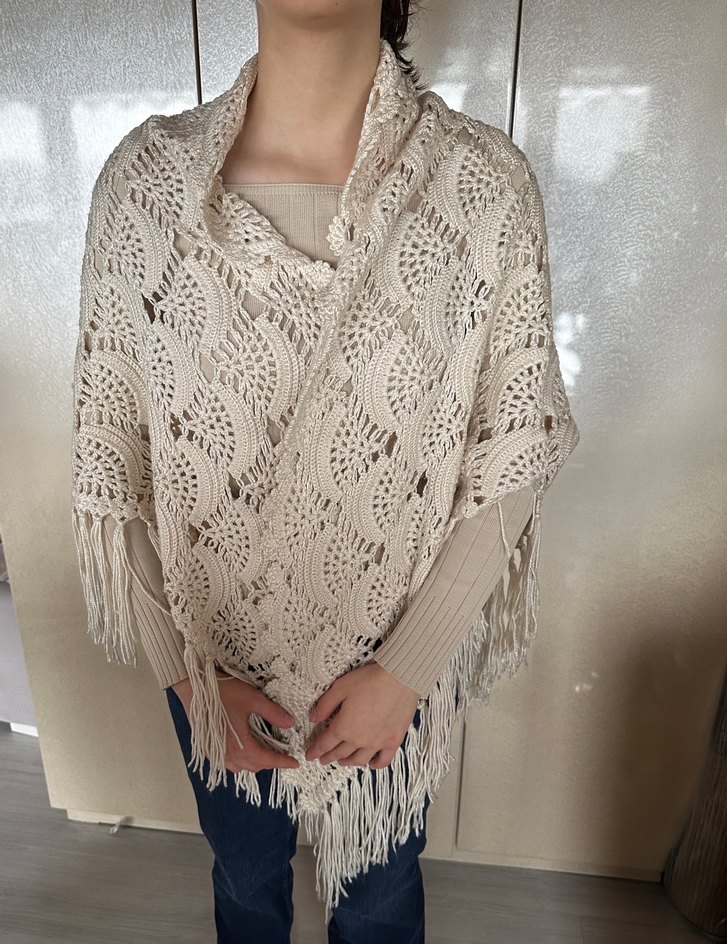 Dantel Detaylı Bohem Kadın Triko Şal - Görsel 3