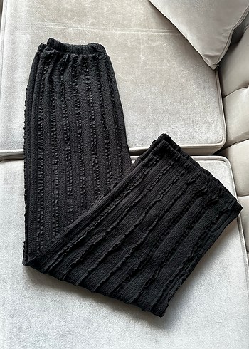 Kadın Siyah kumaş Bol Pantolon - Görsel 3