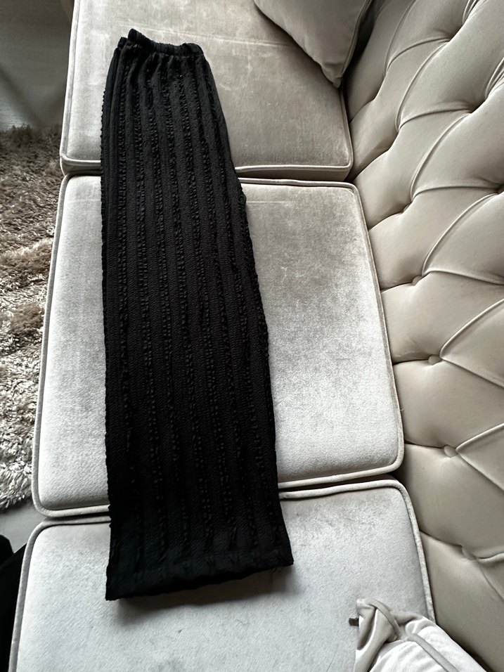 Kadın Siyah kumaş Bol Pantolon - Görsel 2