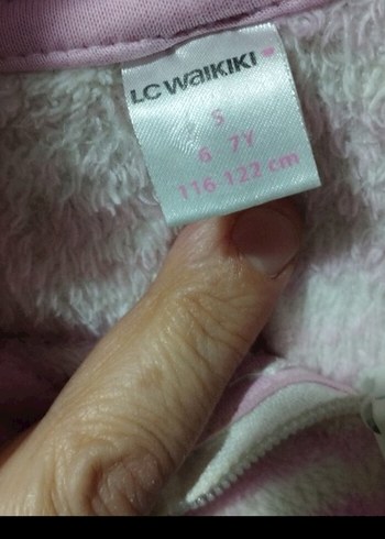 LC Waikiki Kız Çocuk Kapüşonlu Zebra Desenli Polar Tulum 6,7 yas
