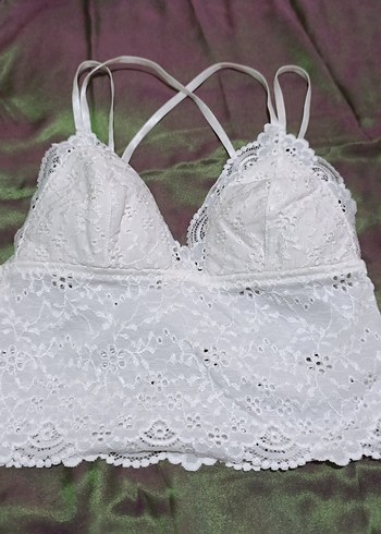 Beyaz Dantel Bohem Bralet