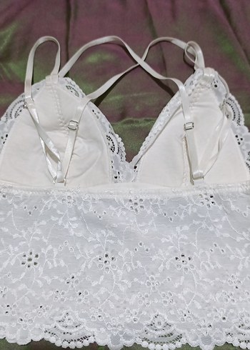 s Beden Beyaz Dantel Bohem Bralet