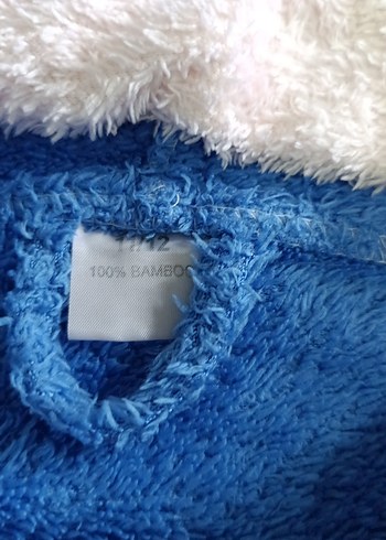 Kapüşonlu Mavi Erkek Çocuk Bornoz - Görsel 3