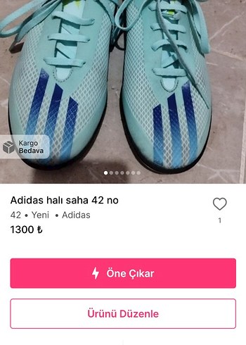 Adidas Mavi Bağcıklı Erkek Futbol Ayakkabısı 42 - Görsel 4