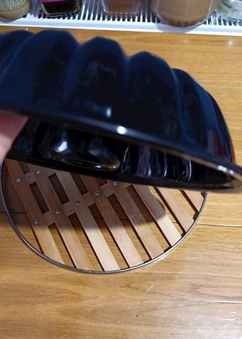 siyah emaye 30 cm'lik büyük bir kek kalıbı - Görsel 8