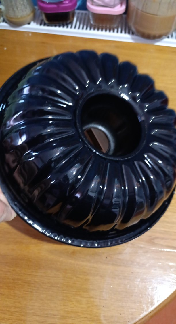 siyah emaye 30 cm'lik büyük bir kek kalıbı - Görsel 5