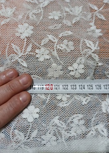 İşlemeli Beyaz Tül 124*260 - Görsel 2