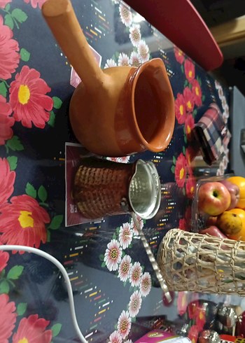 2 tane cezve bakır cezve ve toprak cezve - Görsel 2