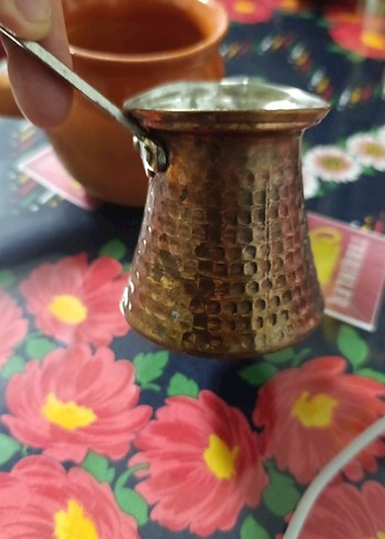 2 tane cezve bakır cezve ve toprak cezve - Görsel 14