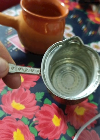 2 tane cezve bakır cezve ve toprak cezve - Görsel 8