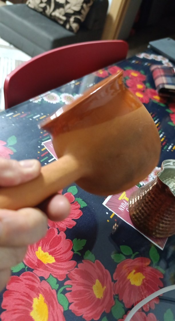 2 tane cezve bakır cezve ve toprak cezve - Görsel 4