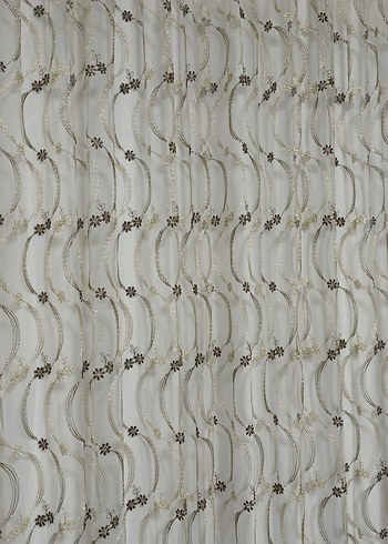 İşlemeli Beyaz Gri Perde - Görsel 18