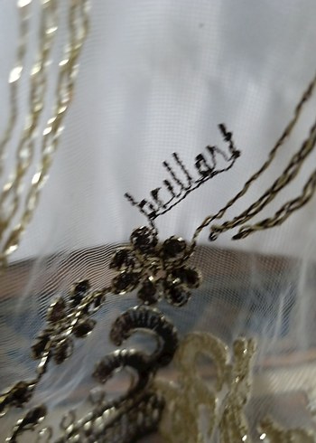 İşlemeli Beyaz Gri Perde - Görsel 10