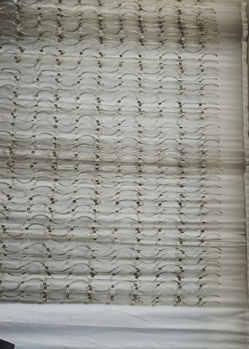 İşlemeli Beyaz Gri Perde - Görsel 7