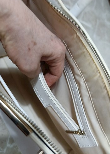 Beyaz Deri Kadın Çanta Charles - Görsel 7