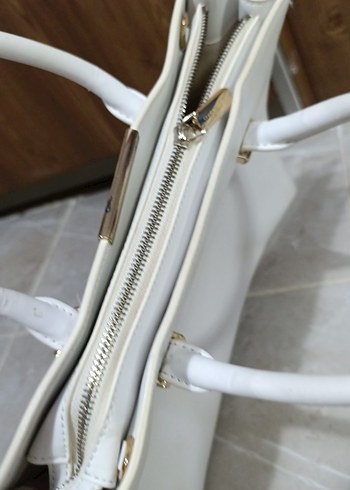 Beyaz Deri Kadın Çanta Charles - Görsel 14