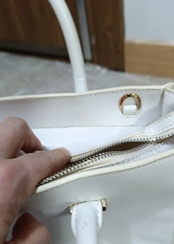 Beyaz Deri Kadın Çanta Charles - Görsel 9