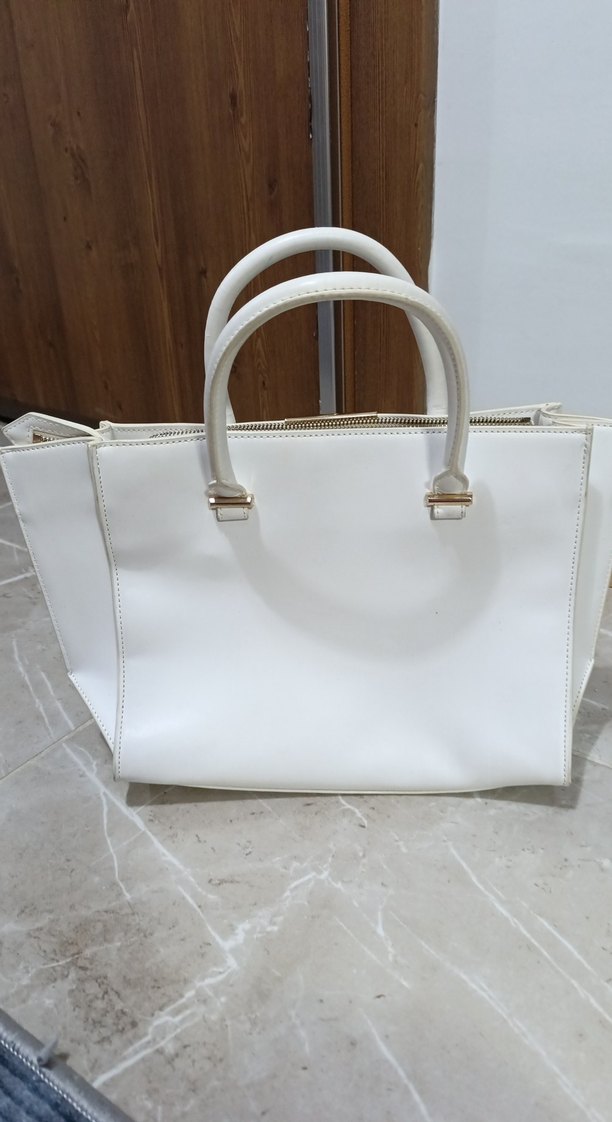 Beyaz Deri Kadın Çanta Charles - Görsel 3