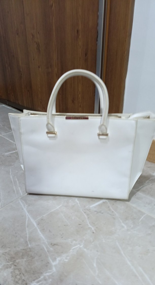 Beyaz Deri Kadın Çanta Charles - Görsel 2