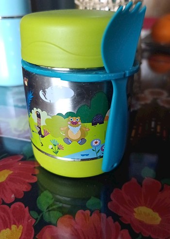 baby Hops Renkli Çocuk Termosu Yeşil - Görsel 4