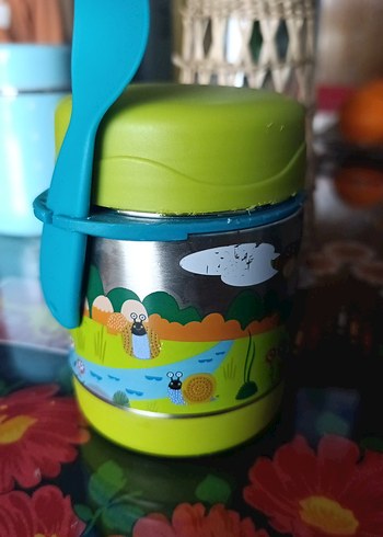 baby Hops Renkli Çocuk Termosu Yeşil - Görsel 5