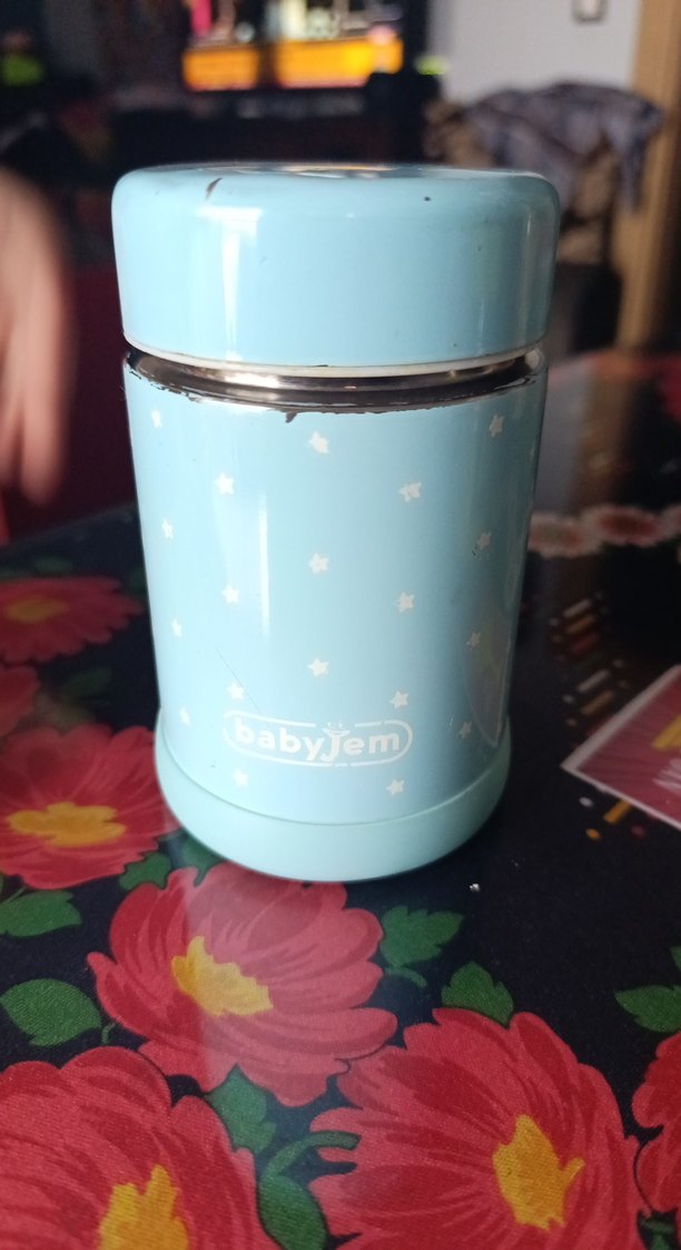 Pastel Mavi Yıldızlı bebek mama termosu - Görsel 2