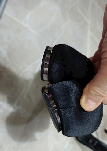 Siyah Parlak Yılan Desenli Tokalı Stiletto Kadın Ayakkabı38 no - Görsel 4