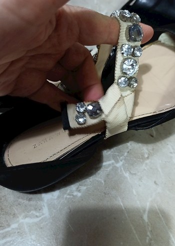 Siyah Parlak Yılan Desenli Tokalı Stiletto Kadın Ayakkabı38 no - Görsel 7