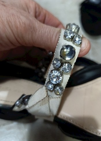 Siyah Parlak Yılan Desenli Tokalı Stiletto Kadın Ayakkabı38 no - Görsel 6