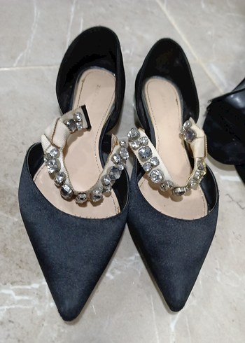 Siyah Parlak Yılan Desenli Tokalı Stiletto Kadın Ayakkabı38 no - Görsel 12